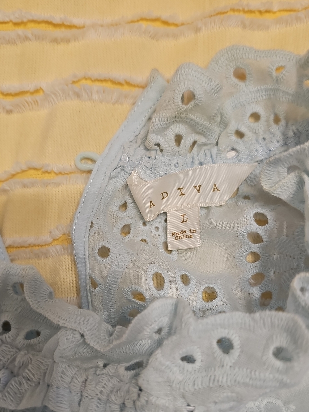 Adiva Pale Blue Eyelet Blouse - Picture 3 of 12